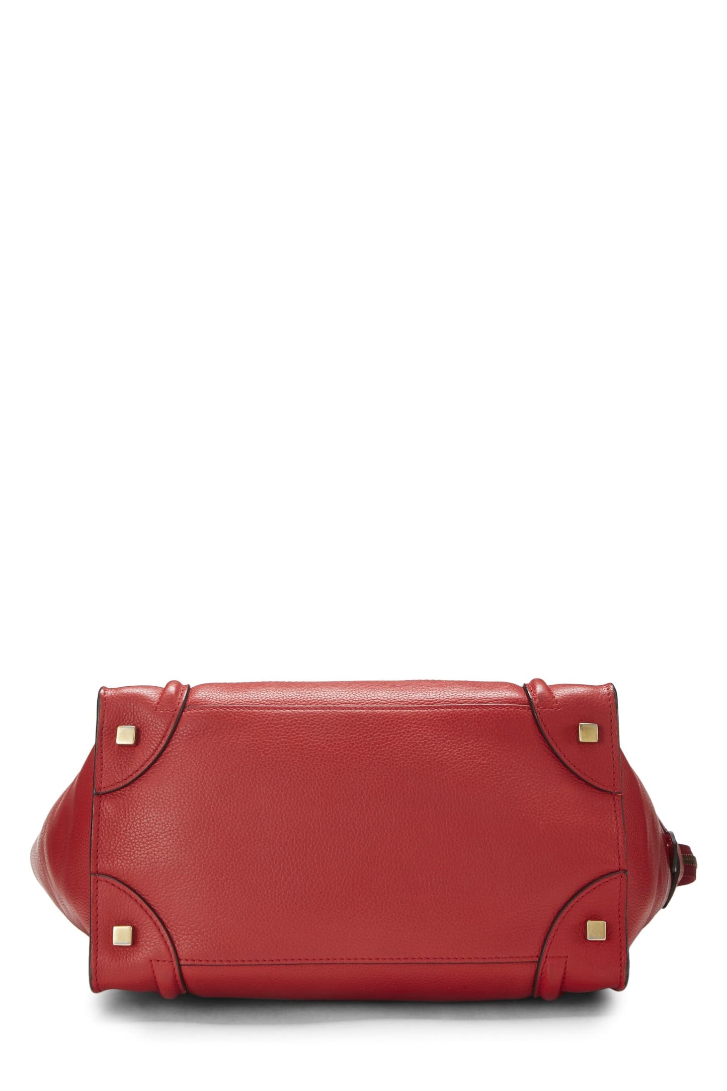 Céline, Mini valise en cuir de veau foulonné rouge d'occasion, rouge