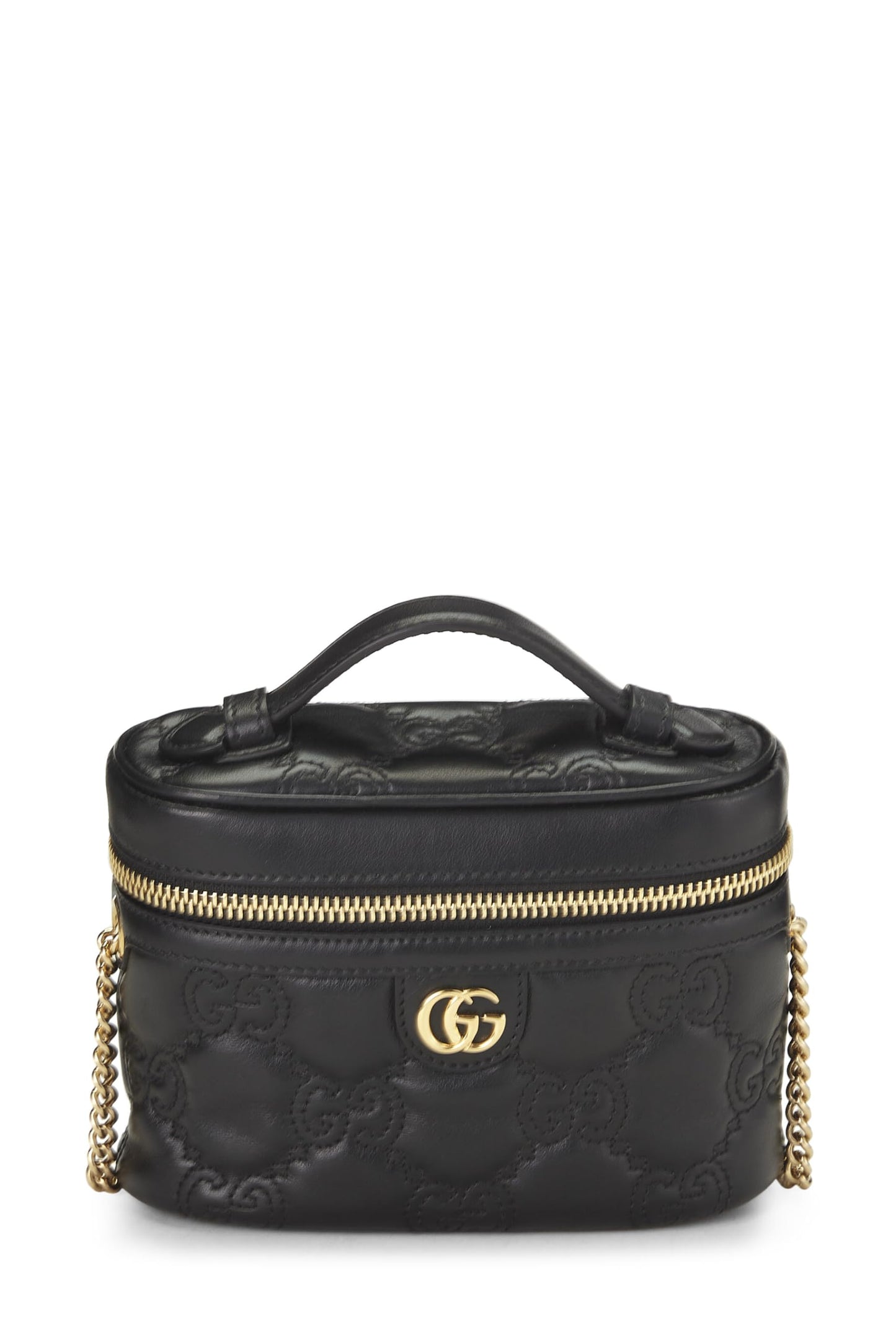 Gucci, Pre-Loved Black Guccissma Marmont Handle Bag Mini, Black