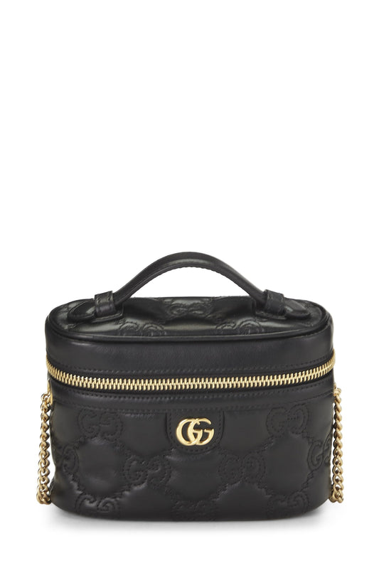 Gucci, sac à main Guccissma Marmont noir d'occasion, mini, noir