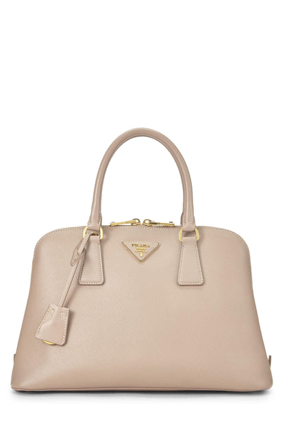 Prada, Pre-Loved Beige Saffiano Convertible Handbag Small, Beige