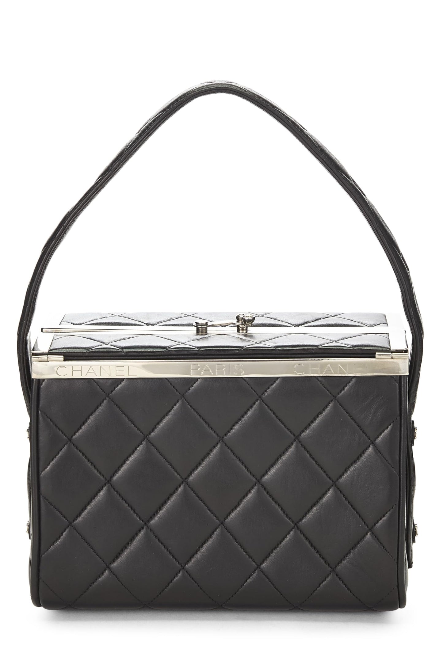 Chanel, Pre-Loved Black Quilted Lambskin Box Vanity Small, Black