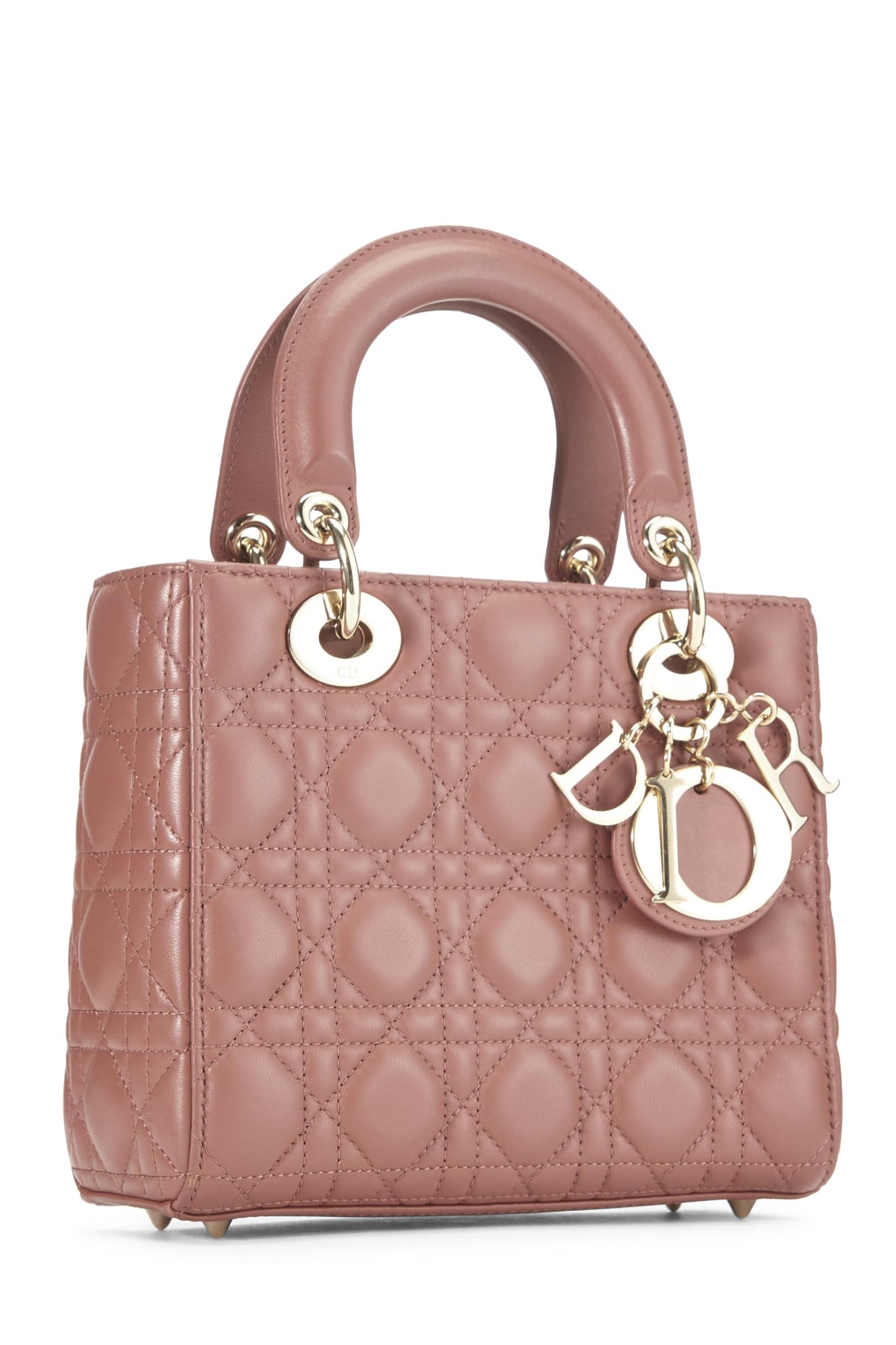 Dior, Sac Lady Dior Small en cuir d'agneau Cannage rose d'occasion My ABCDior, rose