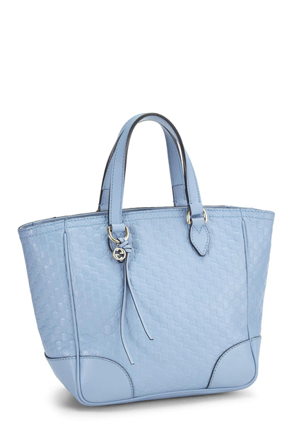 Gucci, sac à main Bree Top Handle Small en cuir Microguccissima bleu d'occasion, bleu