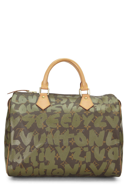 Louis Vuitton, Pre-Loved Stephen Sprouse x Louis Vuitton Green Graffiti Speedy 30, Verde