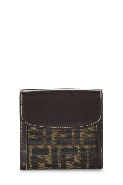 Fendi, Pre-Loved Brown Zucca Canvas Compact Wallet, Brown