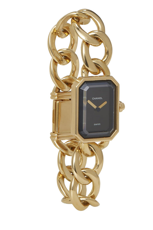 Chanel, Pre-Loved Black & Gold Premiere Watch Large, Black