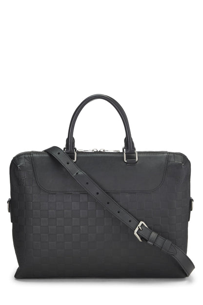 Louis Vuitton, Pre-Loved Black Damier Infini Porte Documents Jour, Negro