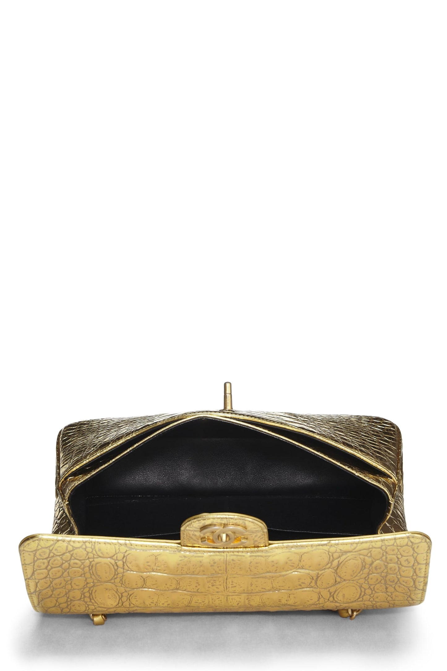 Chanel, Pre-Loved Gold Embossed Classic Double Flap Small, Gold