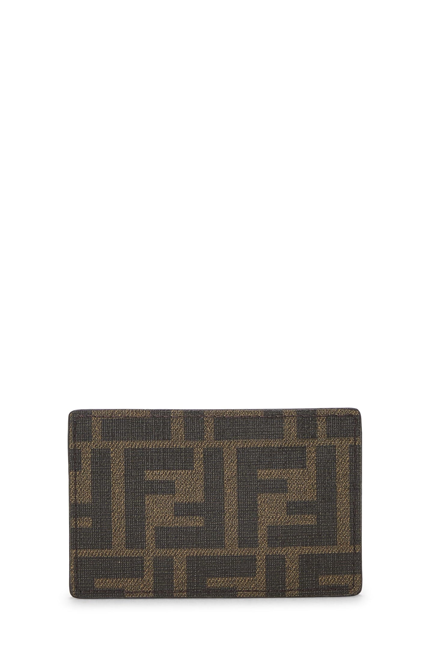 Fendi, porte-cartes en toile enduite marron Zucca d'occasion, marron