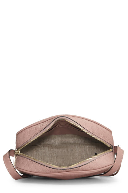 Gucci, sac à bandoulière Bree en cuir Microguccissima rose d'occasion, rose