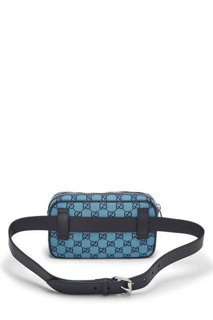 Gucci, sac ceinture Marmont en toile GG bleue d'occasion, bleu