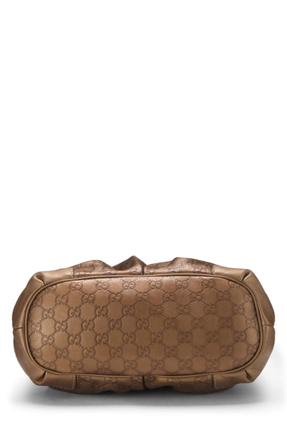 Gucci, Bolso de mano grande Guccissima Sukey de bronce Pre-Loved, Marrón