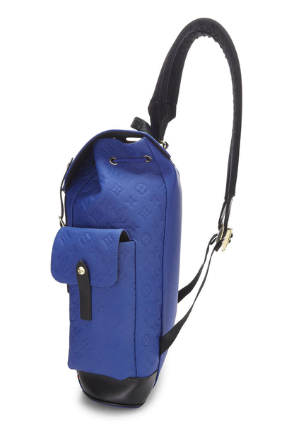 Louis Vuitton, Mochila Christopher NBA Taurillon azul pre-Loved MM, Azul