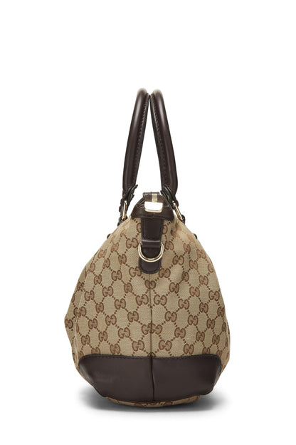 Gucci, sac à main Sukey en toile GG d'origine d'occasion de taille moyenne, marron