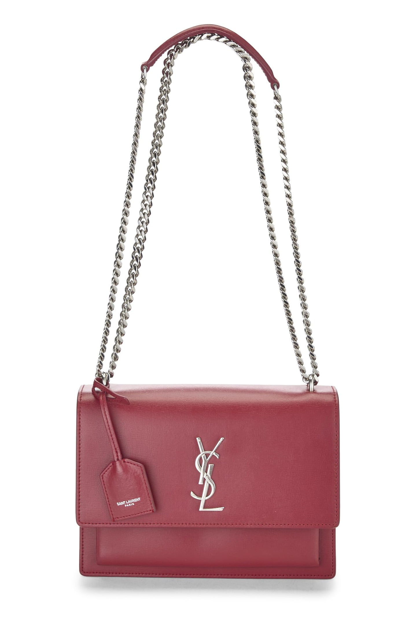 Yves Saint Laurent, Piel de becerro roja Pre-Loved Sunset Medium, Rojo