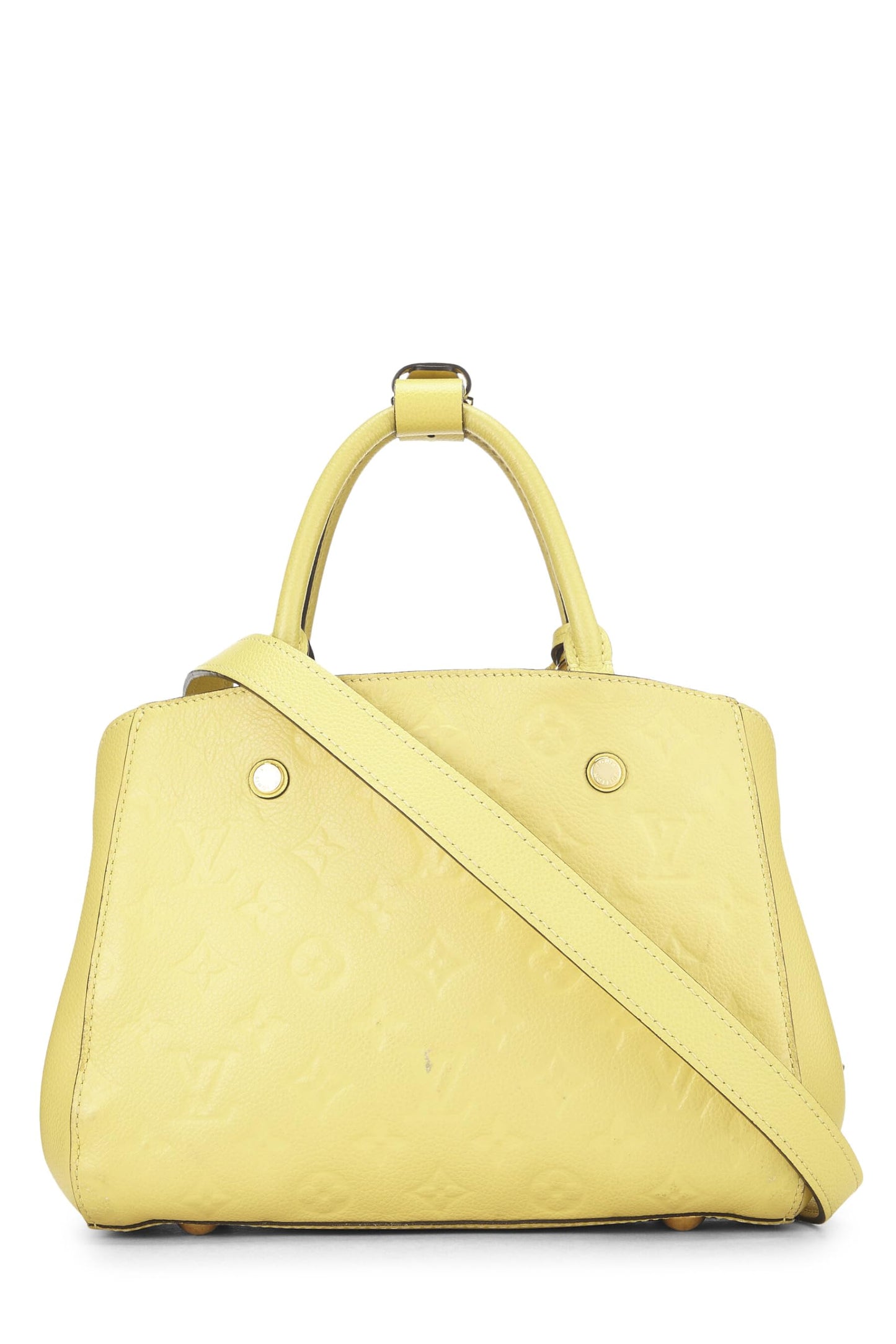 Louis Vuitton, Pre-Loved Citrine Monogram Empreinte Montaigne BB, Yellow