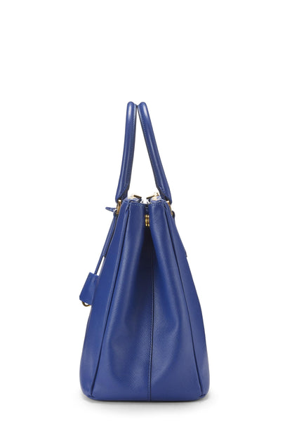 Prada, Bolso ejecutivo mediano Saffiano azul Pre-Loved, Azul