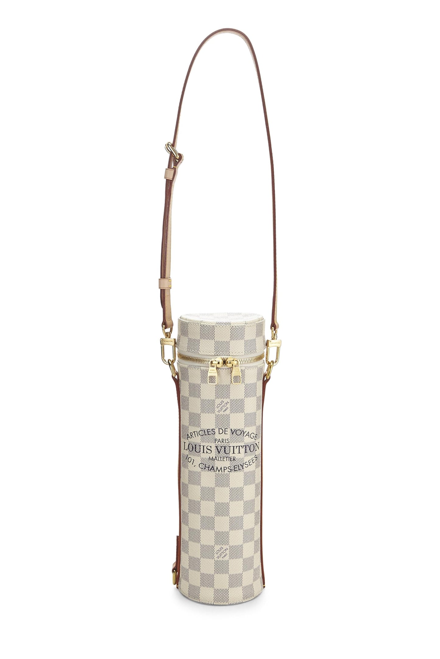 Louis Vuitton, Pre-Loved Damier Azur Porte-Bouteille, White