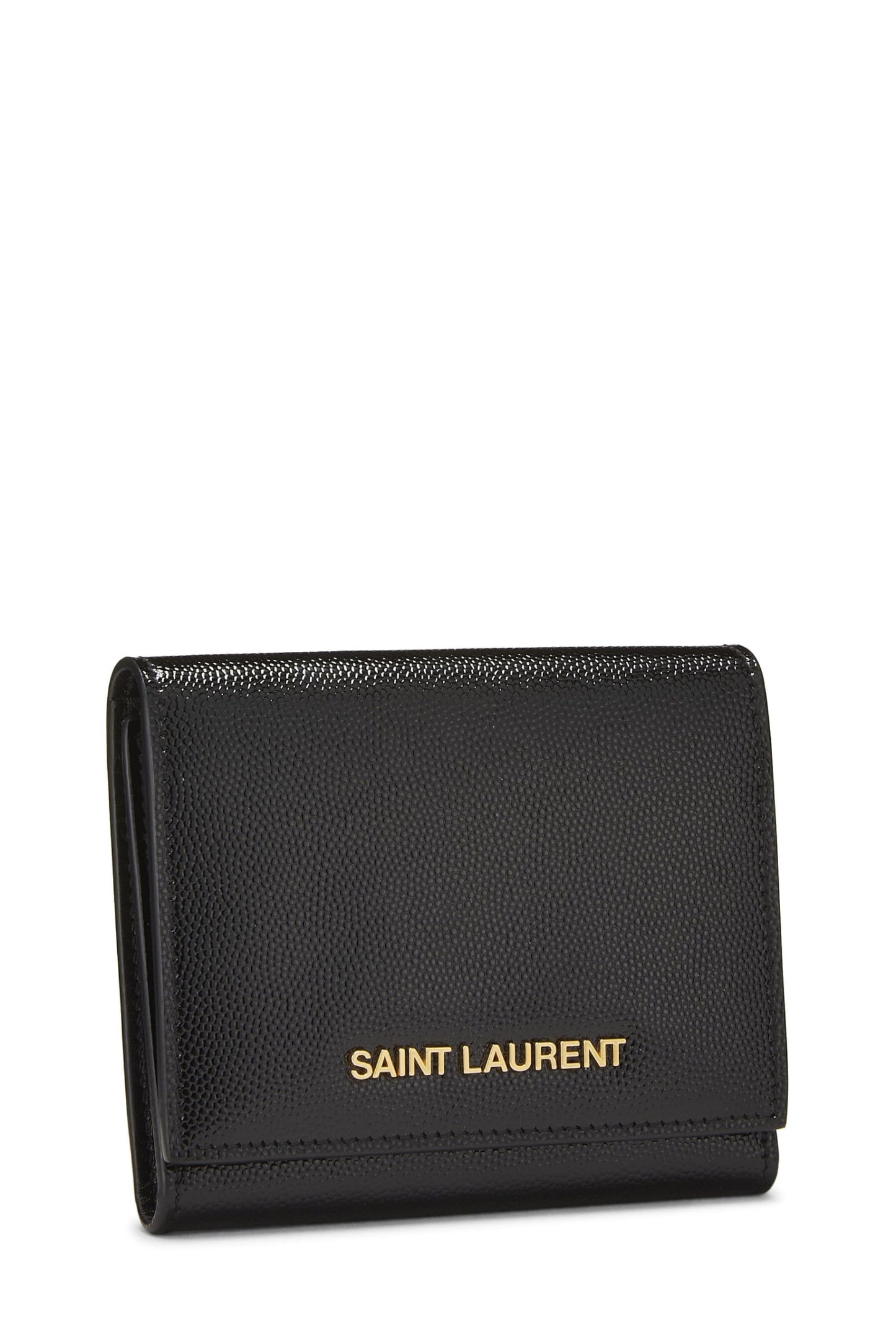 Yves Saint Laurent, Cartera triple de charol negro Pre-Loved, Negro