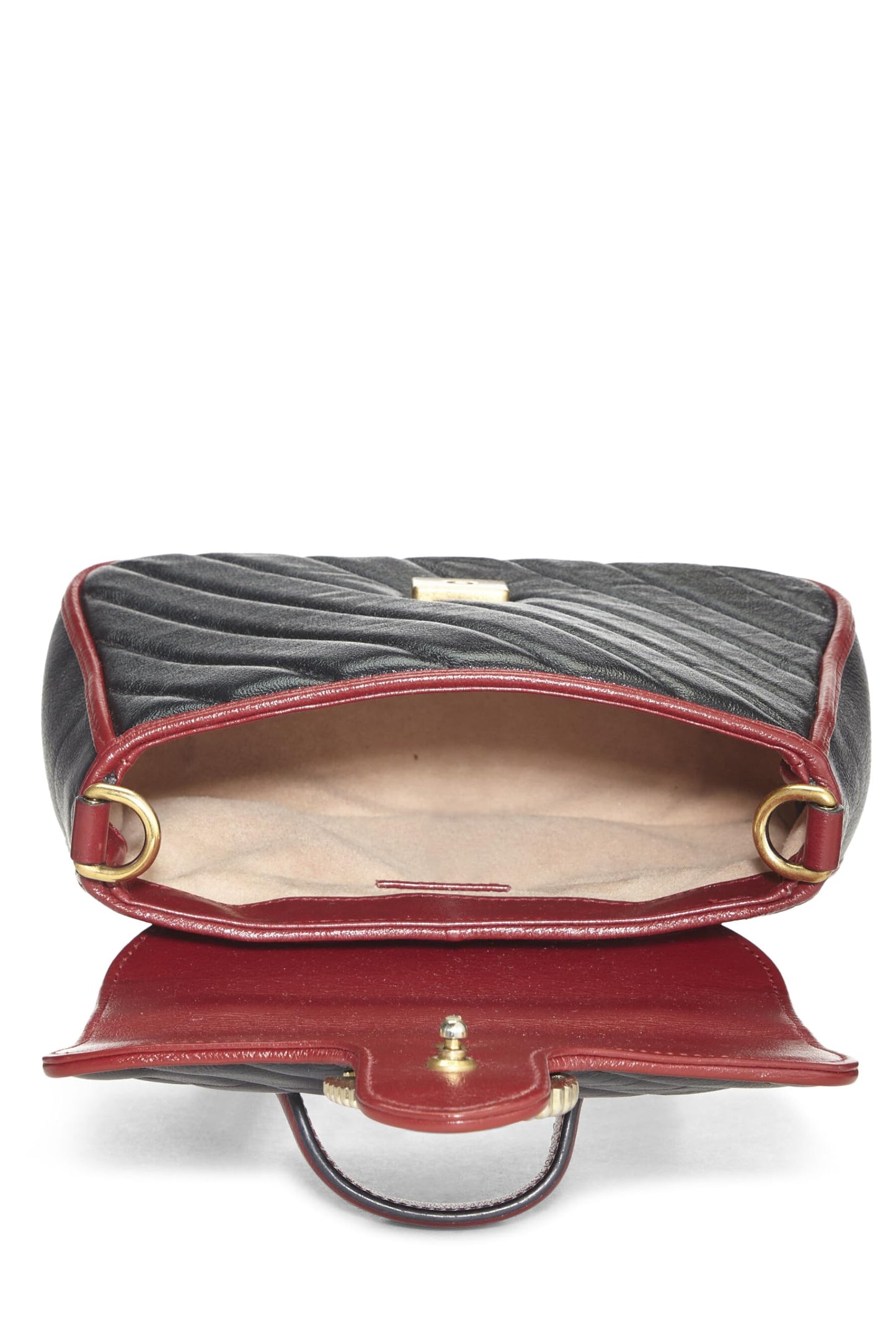 Gucci, Bolso mini con asa superior Torchon GG Marmont de cuero negro Pre-Loved, Multicolor