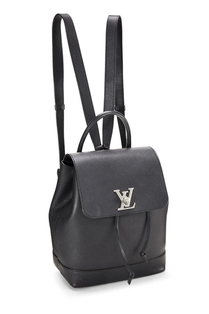 Louis Vuitton, sac à dos Lock Me en cuir noir d'occasion, noir