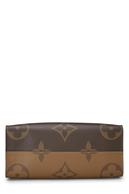 Louis Vuitton, Pre-Loved Brown Giant Monogram On The Go MM, Brown