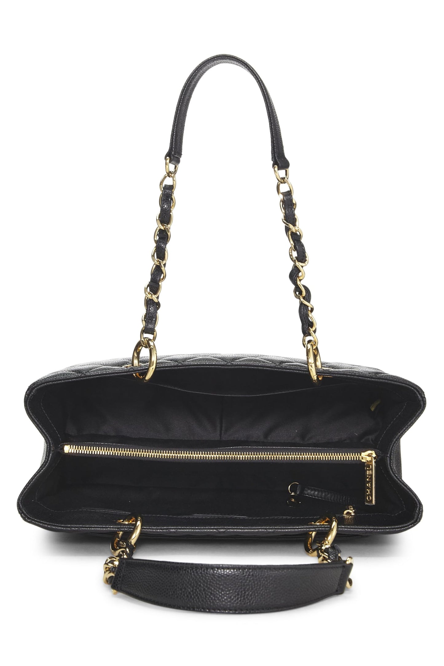 Chanel, Grand sac cabas matelassé noir Caviar d'occasion (GST), noir