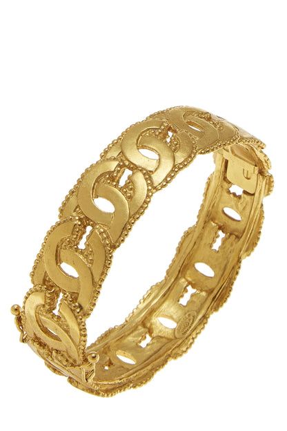 Chanel, Bracelet jonc superposé « CC » entrelacé en or d'occasion, or