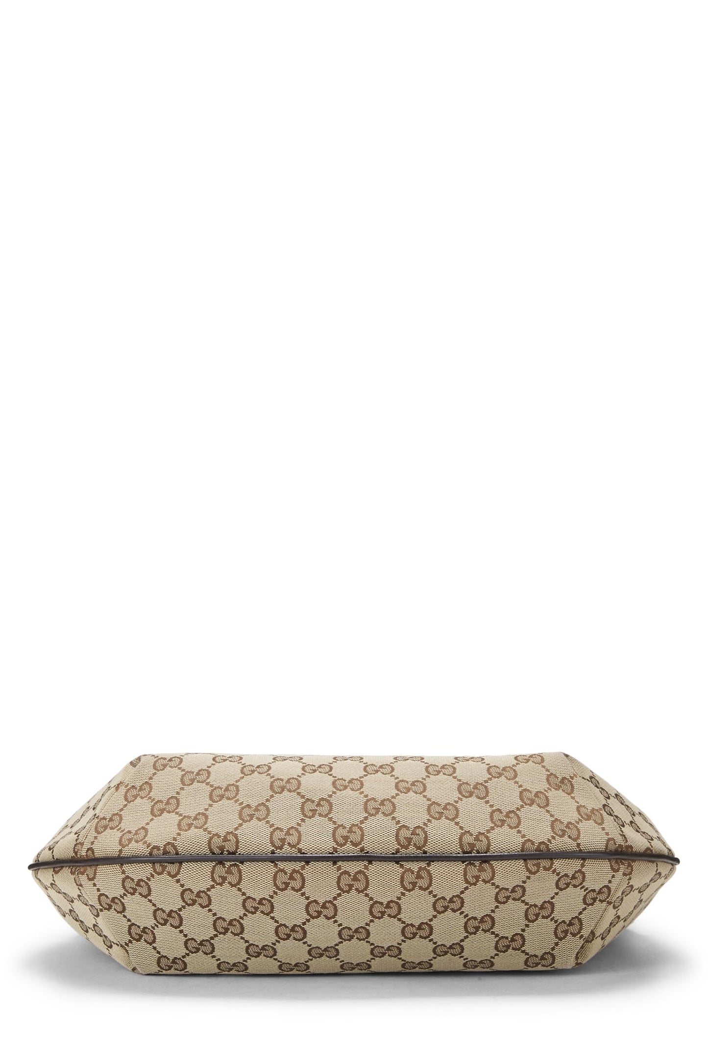 Gucci, sac messager rond en toile GG d'occasion d'origine, marron