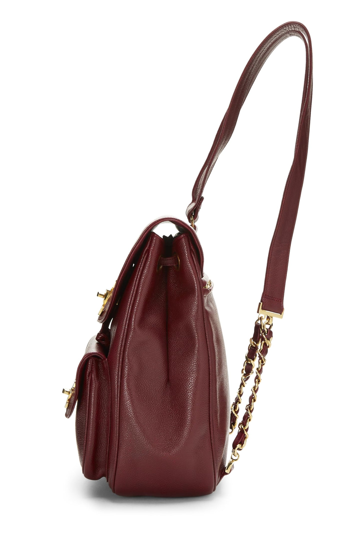 Chanel, Pre-Loved Burgundy Caviar Backpack Medium, Burgundy