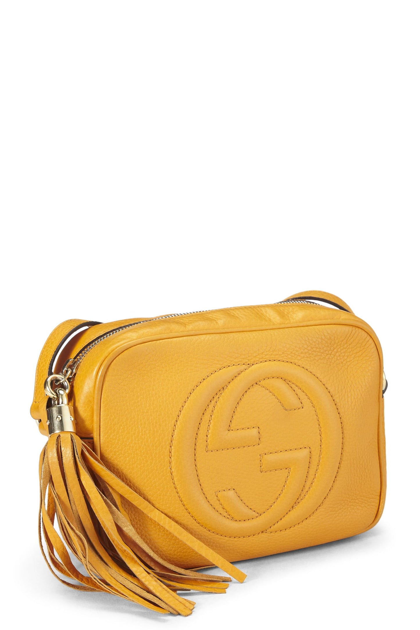 Gucci, Soho Disco en cuir grainé orange d'occasion, orange