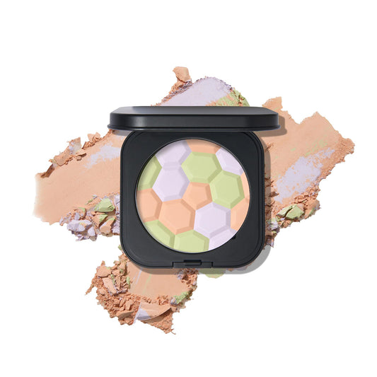 Poudre compacte fixatrice radieuse Filter Finish de LAURA GELLER, correcteur de couleur pour un teint uniforme, universelle