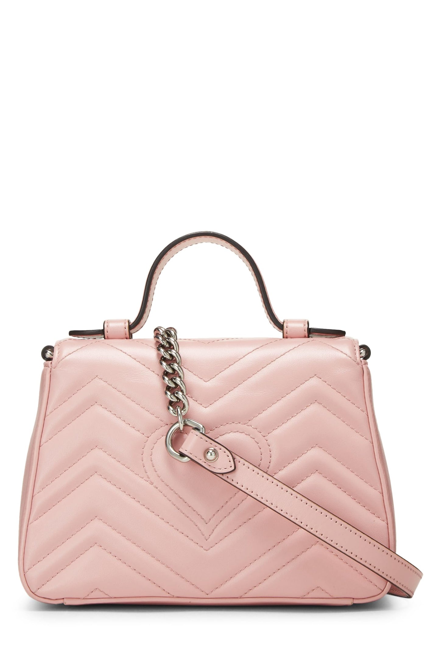 Gucci, sac à main GG Marmont en cuir rose d'occasion, mini, rose