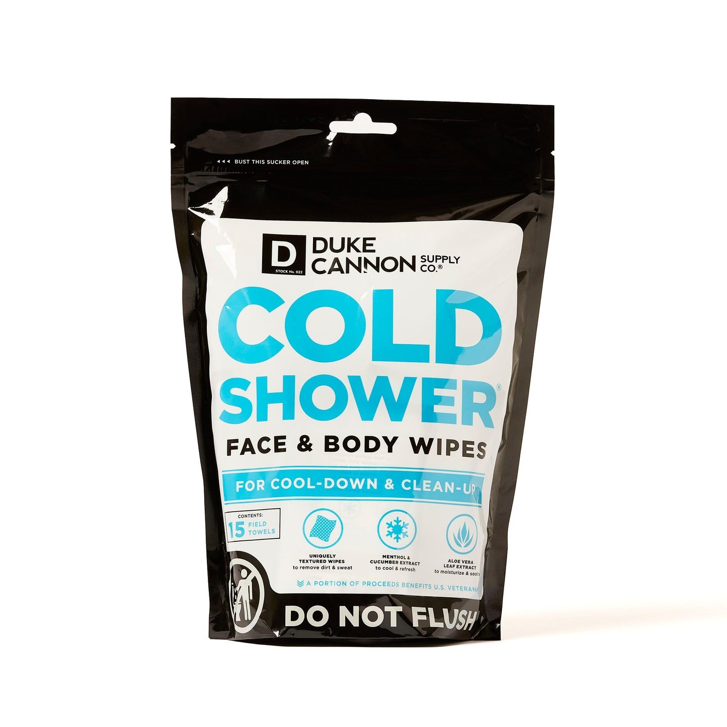 Duke Cannon Cold Shower Cooling Field Towels For Face & Body-45 packs