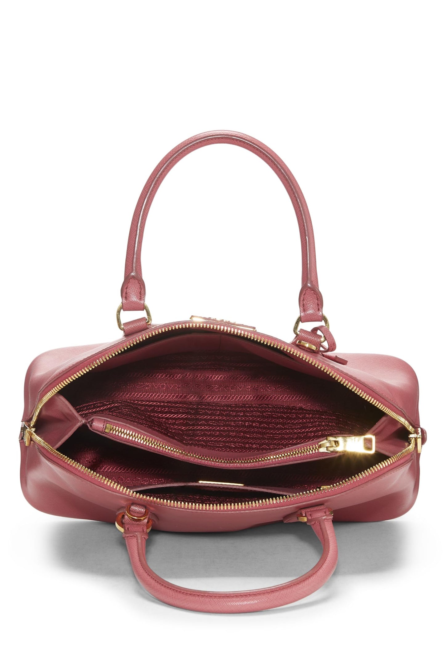 Prada, Pre-Loved Blue Saffiano Promenade Medium, Pink