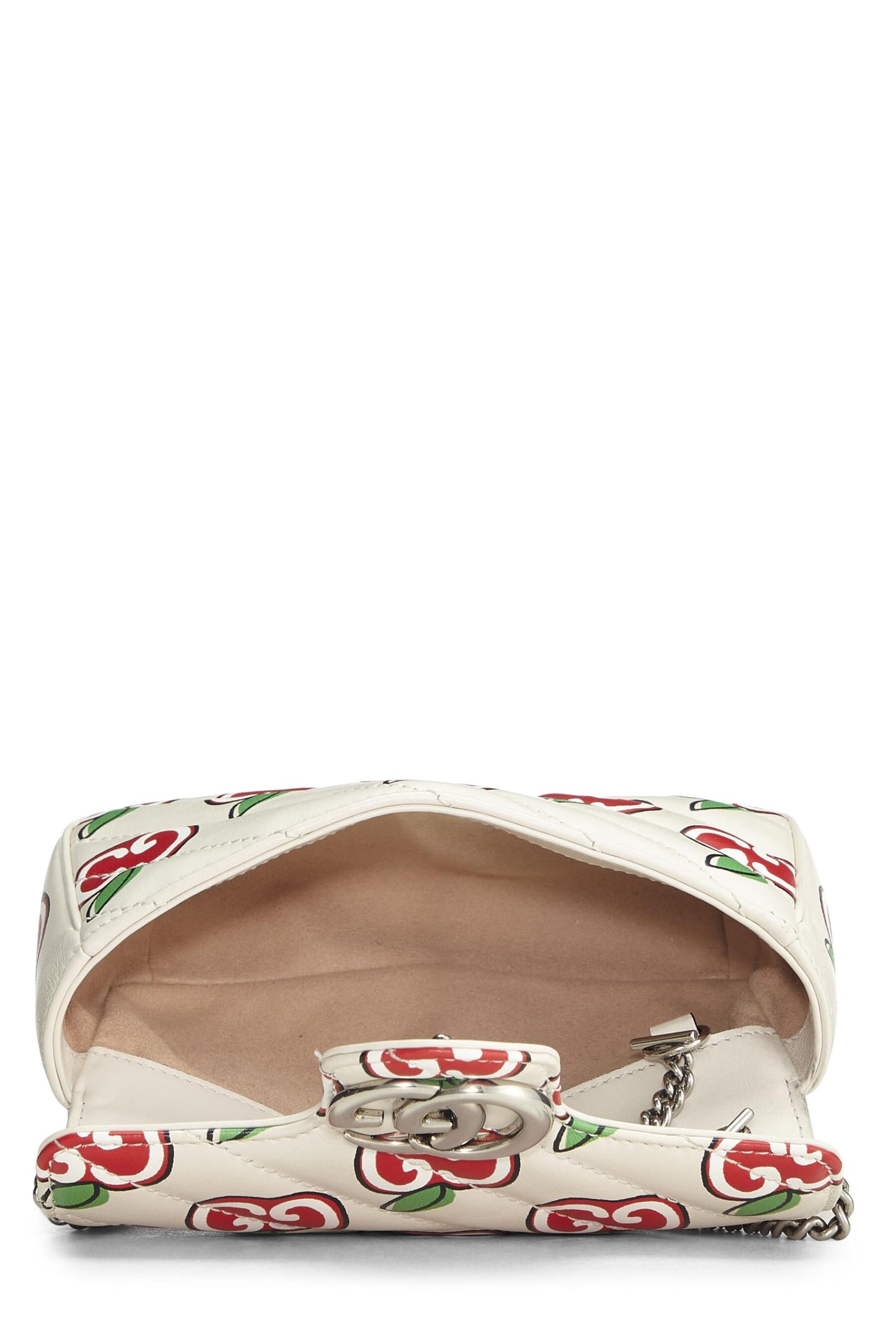 Gucci, Marmont Super Mini Saint Valentin en cuir blanc et multicolore d'occasion, blanc