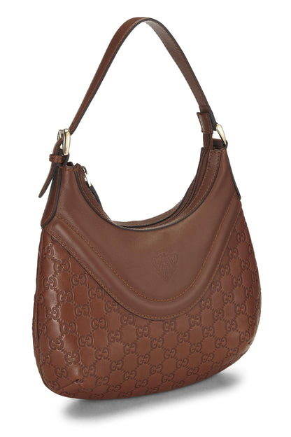 Gucci, sac hobo en cuir marron Guccissima d'occasion, marron