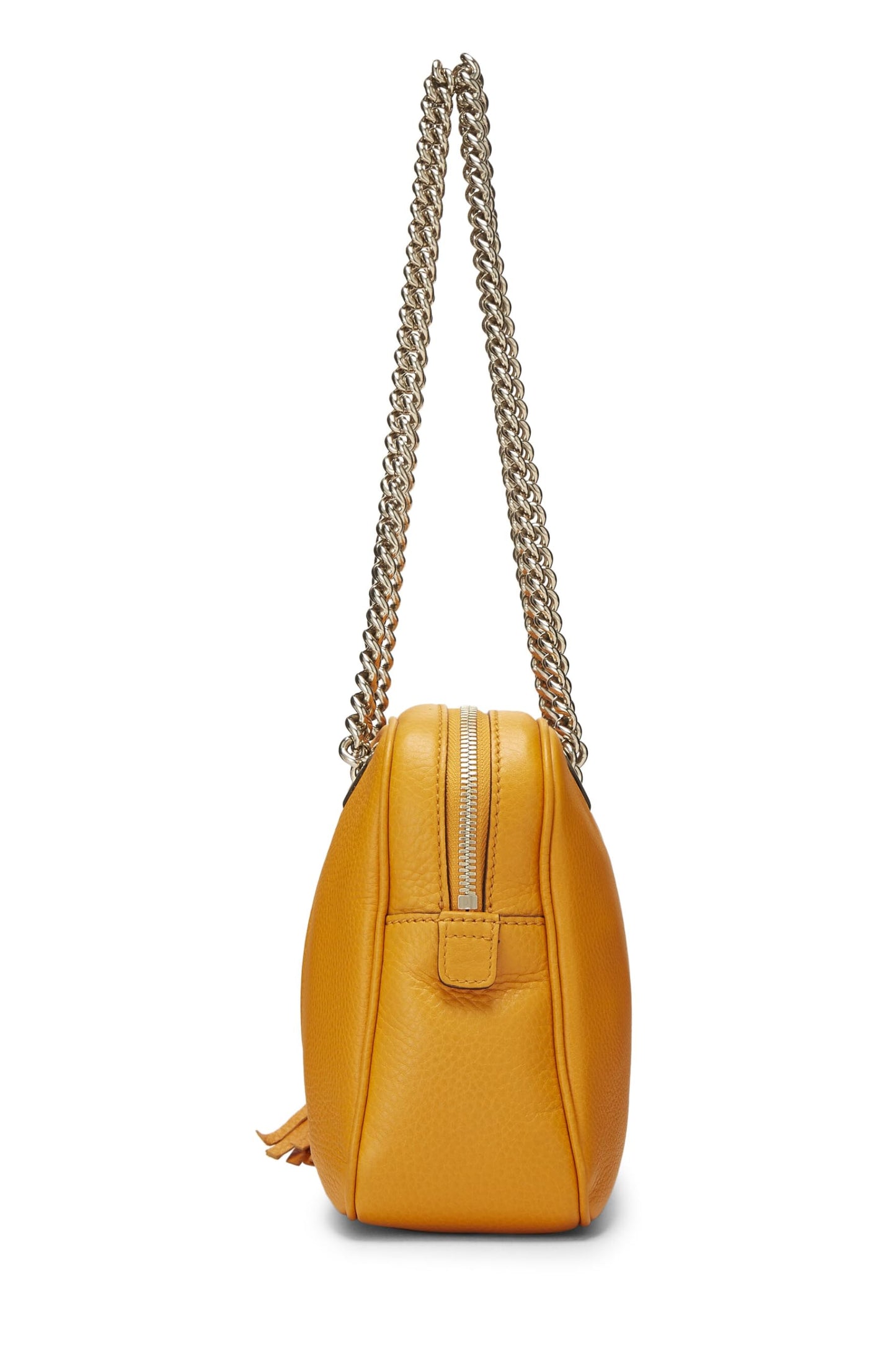 Gucci, Bolso de hombro con cadena Soho de cuero naranja Pre-Loved, Naranja