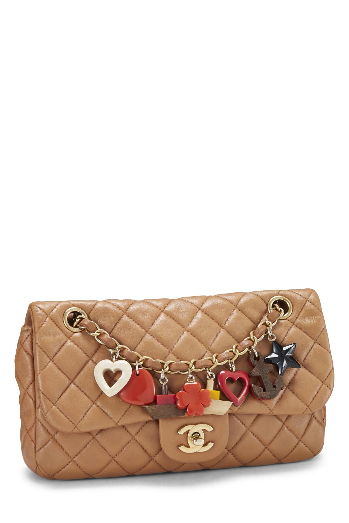 Chanel, Pre-Loved Brown Quilted Lambskin Valentine Single Flap Medium, Brown