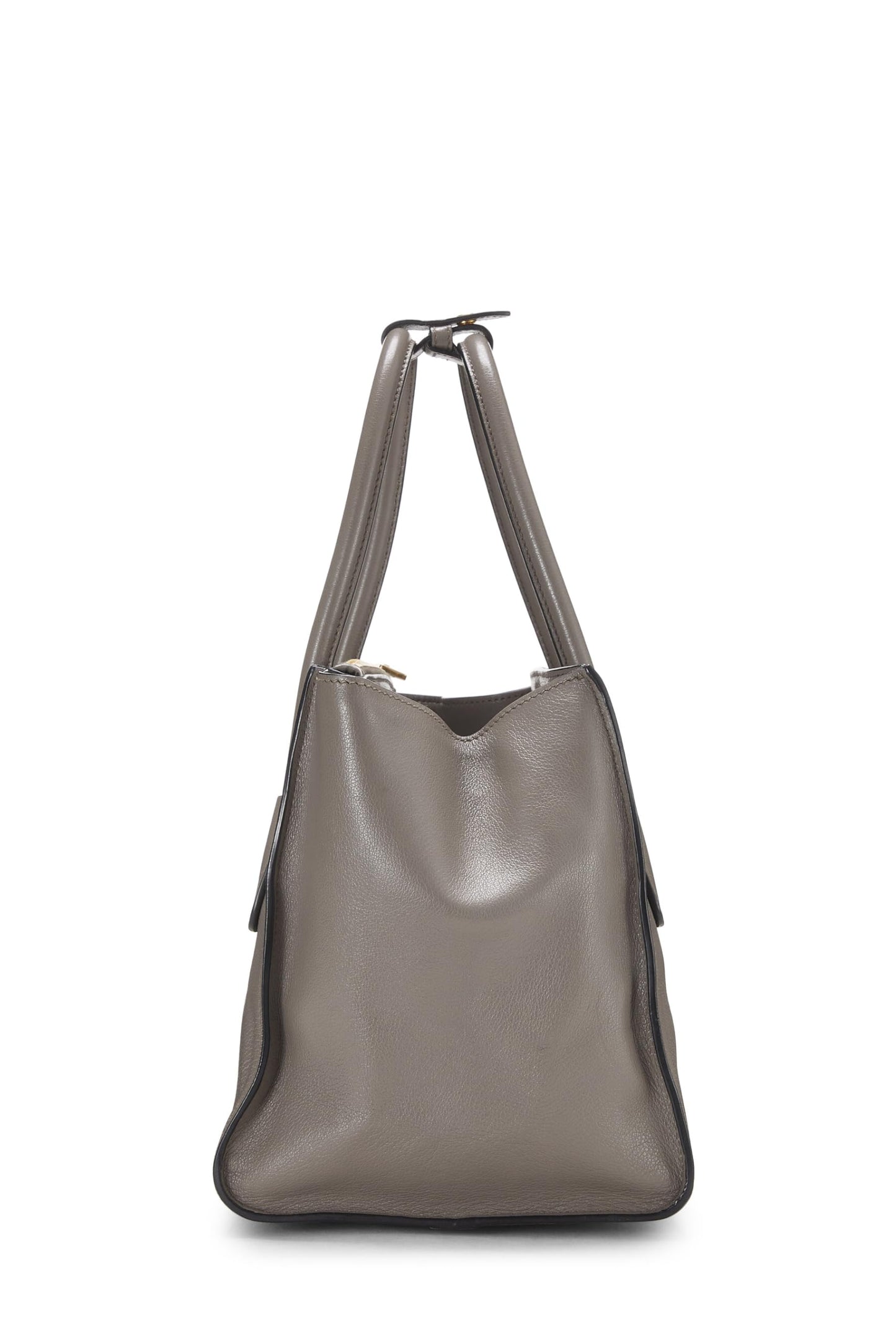 Prada, Bolso tote estilo trapecio de piel de becerro gris Pre-Loved, Gris