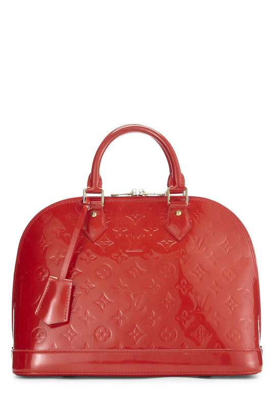 Louis Vuitton, Vernis Alma GM Orange Sunset Monogram d'occasion, Orange