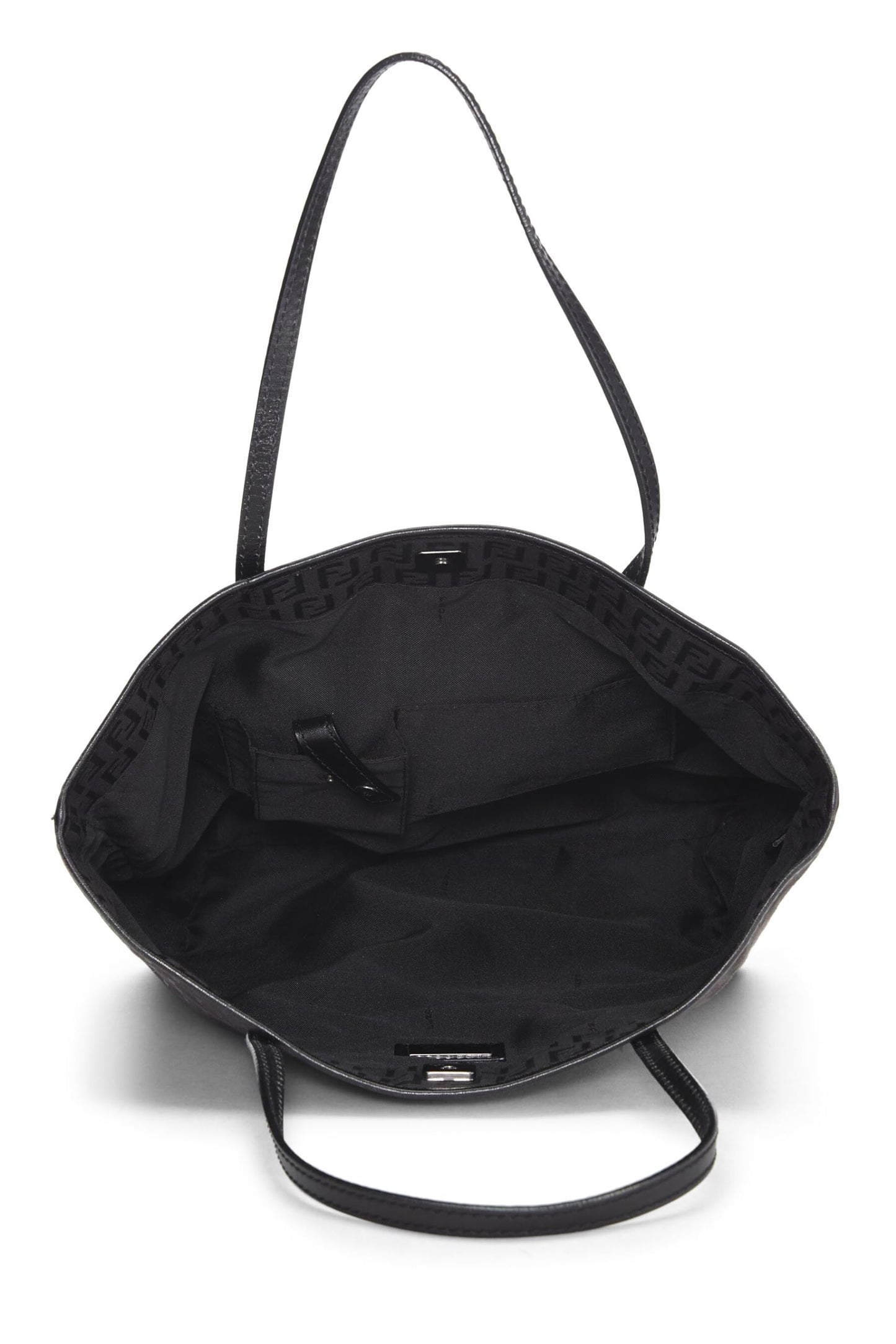 Fendi, sac fourre-tout en toile Zucchino noir d'occasion, petit modèle, noir