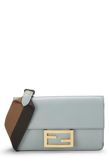 Fendi, Mini sac baguette plat en cuir vert d'occasion, vert