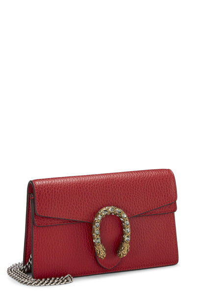 Gucci, Dionysus Super Mini de cuero rojo Pre-Loved, Rojo