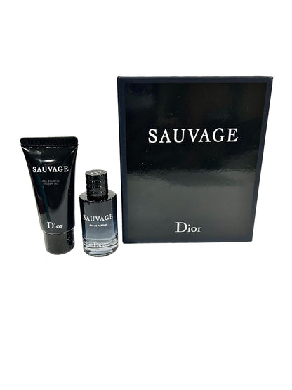 Dior SAUVAGE Perfume y gel de ducha para hombre, set de viaje en formato mini (perfume de 10 ml y gel de ducha de 20 ml)