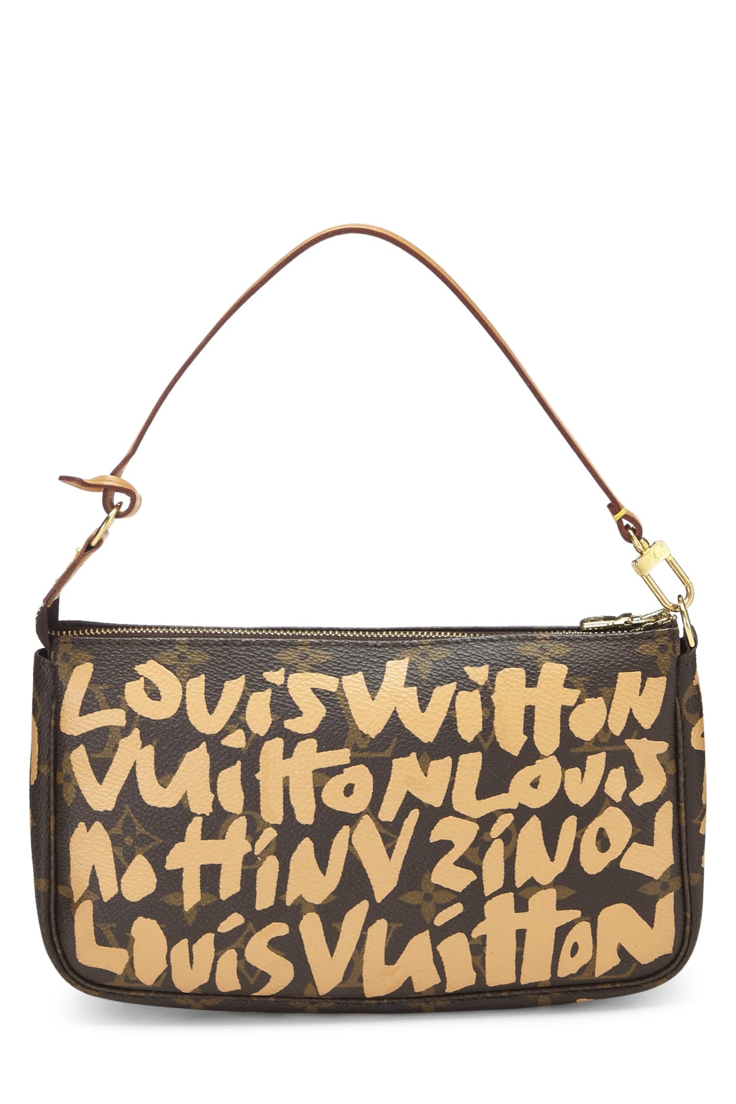 Louis Vuitton, Pre-Loved Stephen Sprouse x Louis Vuitton Beige Monogram Graffiti Pochette Accessories, Beige