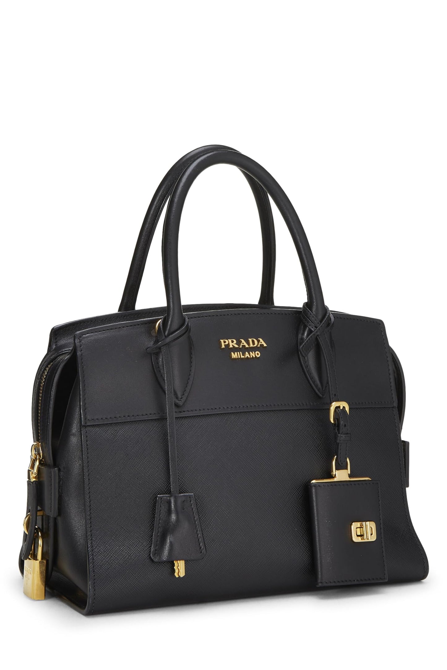 Prada, Pre-Loved Black Saffiano Esplanade Small, Black