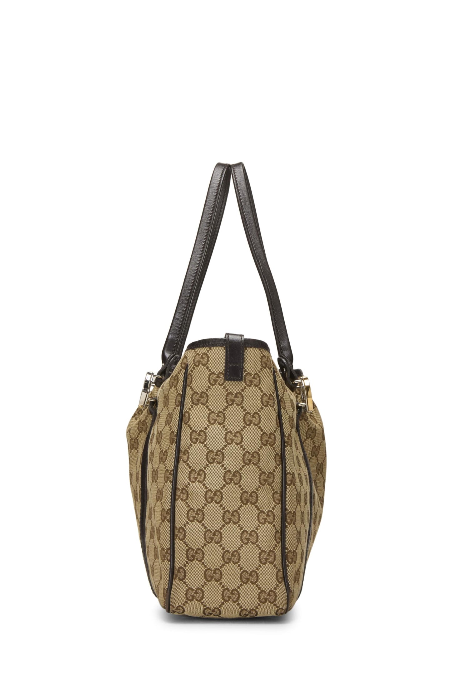 Gucci, Pre-Loved Black Original GG Canvas Twins Tote, Brown