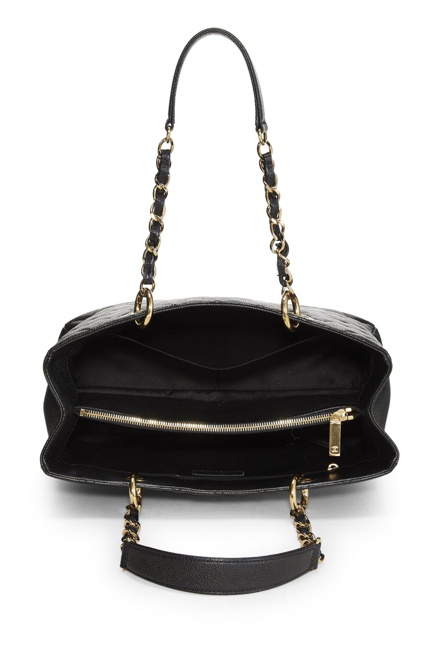 Chanel, Bolso shopping Grand de caviar acolchado negro Pre-Loved (GST), Negro