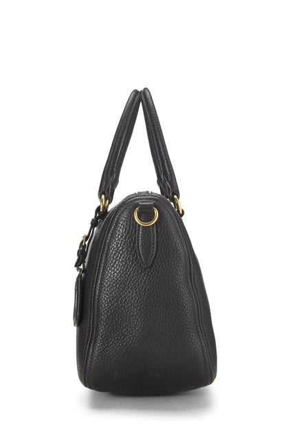 Prada, Bolso Boston convertible Vitello Daino negro Pre-Loved, Negro